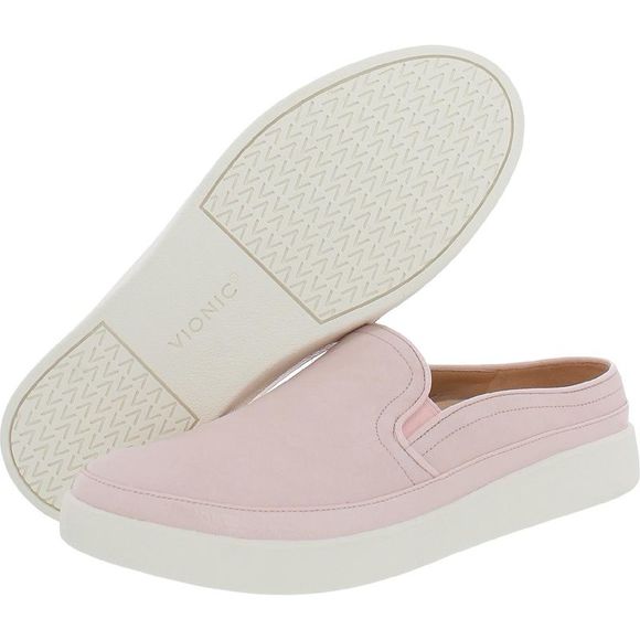 Vionic Womens Effortless Pink Leather Patent Trim Slip-On Sneakers Shoes - Picture 2 of 4